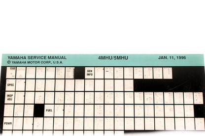 OEM Yamaha XM008-17 1996 4MHU/5MHU Service Manual Microfiche