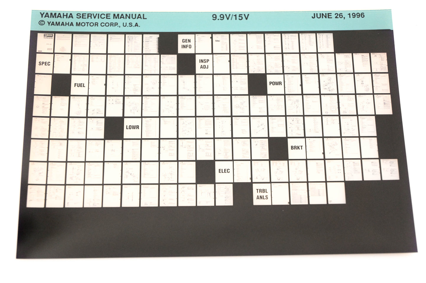 OEM Yamaha XM008-19 1996 9.9V/15V Service Manual Microfiche