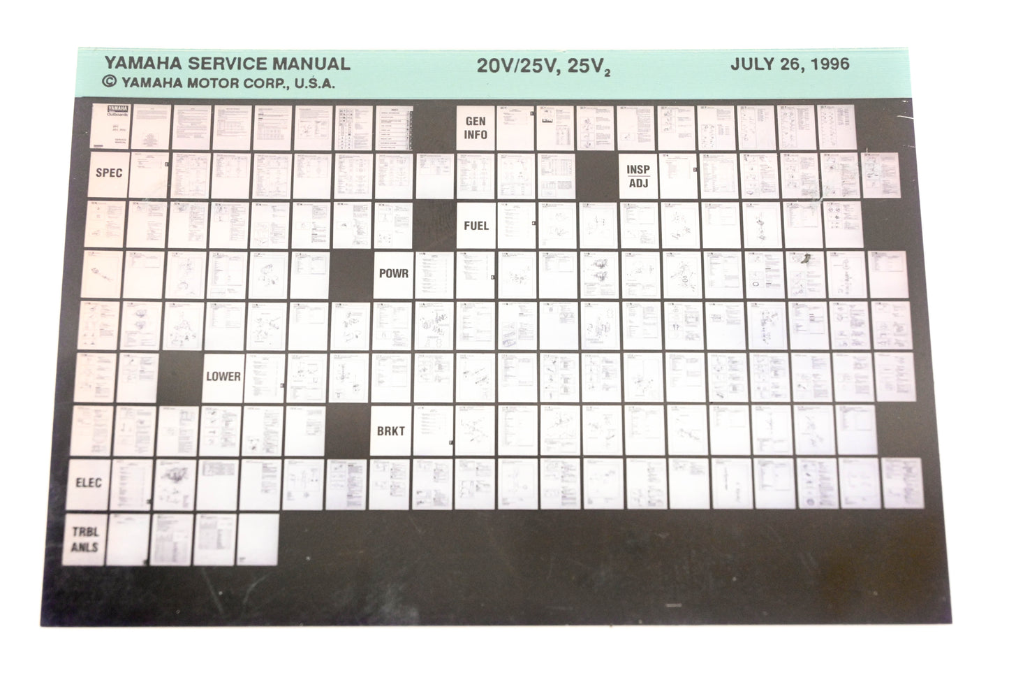 OEM Yamaha XM008-20 1996 20V/25V,25V2 Service Manual Microfiche