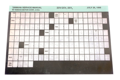 OEM Yamaha XM008-20 1996 20V/25V,25V2 Service Manual Microfiche
