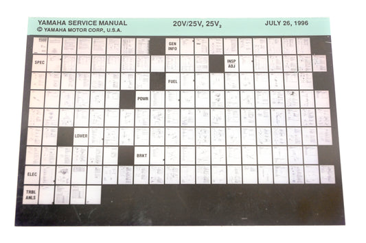 OEM Yamaha XM008-20 1996 20V/25V,25V2 Service Manual Microfiche