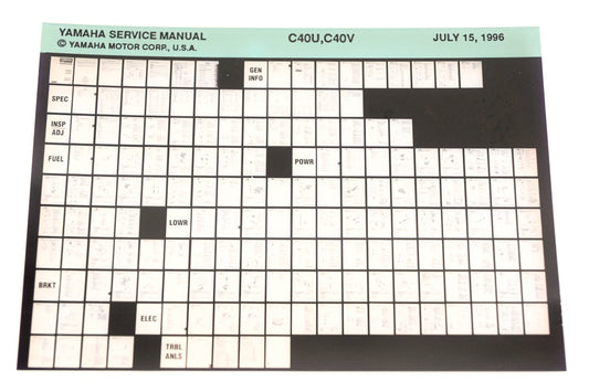 OEM Yamaha XM008-21 1996 C40U,C40V Service Manual Microfiche