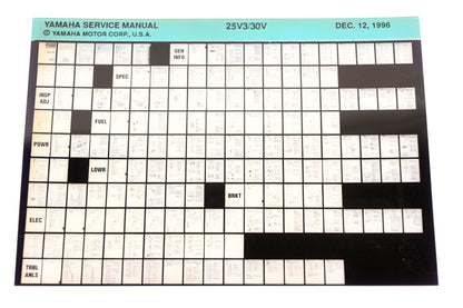 OEM Yamaha XM008-24 1996 25V3/30V Service Manual Microfiche