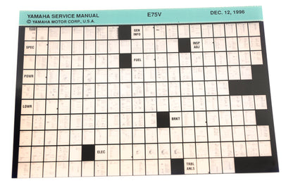 OEM Yamaha XM008-25 1996 E75V Service Manual Microfiche