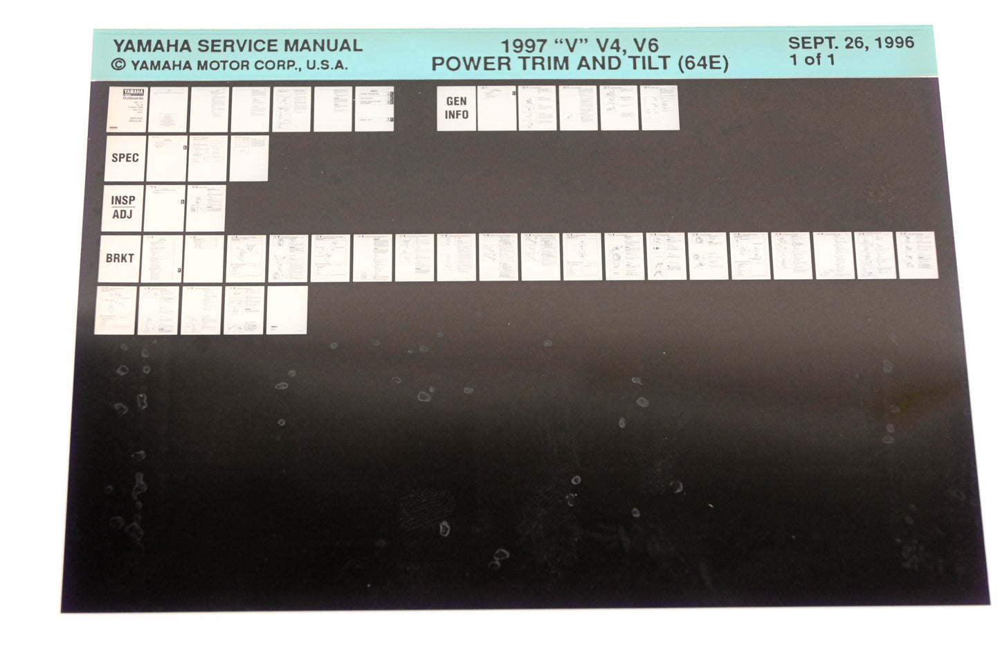 OEM Yamaha XM008-26 1997 "V"V4,V6 Power Trim & Tilt (64E) Manual Microfiche