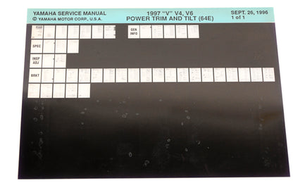 OEM Yamaha XM008-26 1997 "V"V4,V6 Power Trim & Tilt (64E) Manual Microfiche