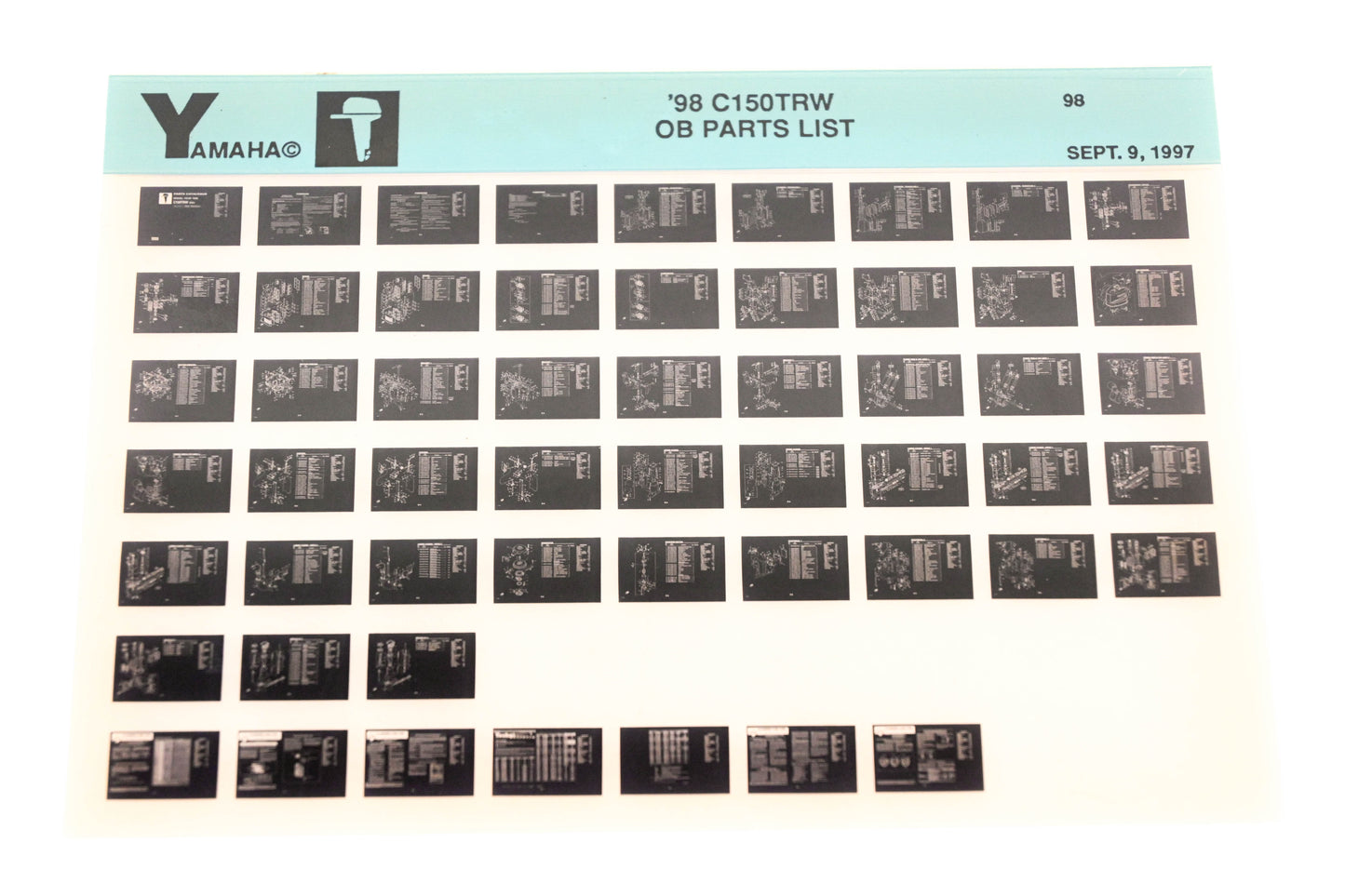OEM Yamaha XM008-30 1998 C150TRW Outboard Parts List Microfiche