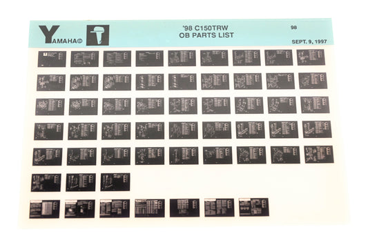 OEM Yamaha XM008-30 1998 C150TRW Outboard Parts List Microfiche