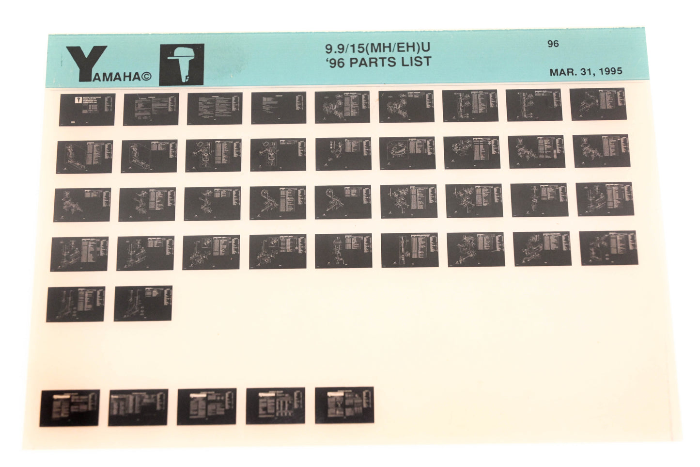 OEM Yamaha XM008-31 1996 9.9/15(MH/EH)U Outboard Parts List Microfiche