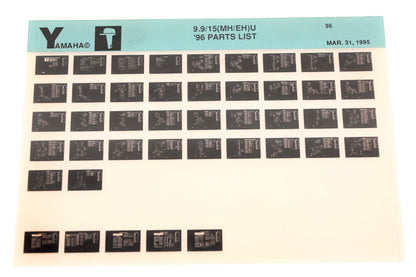 OEM Yamaha XM008-31 1996 9.9/15(MH/EH)U Outboard Parts List Microfiche