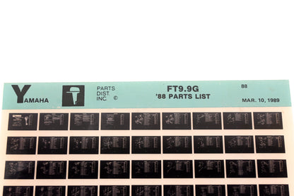 OEM Yamaha XM008-32 1988 FT9.9G Outboard Parts List Microfiche