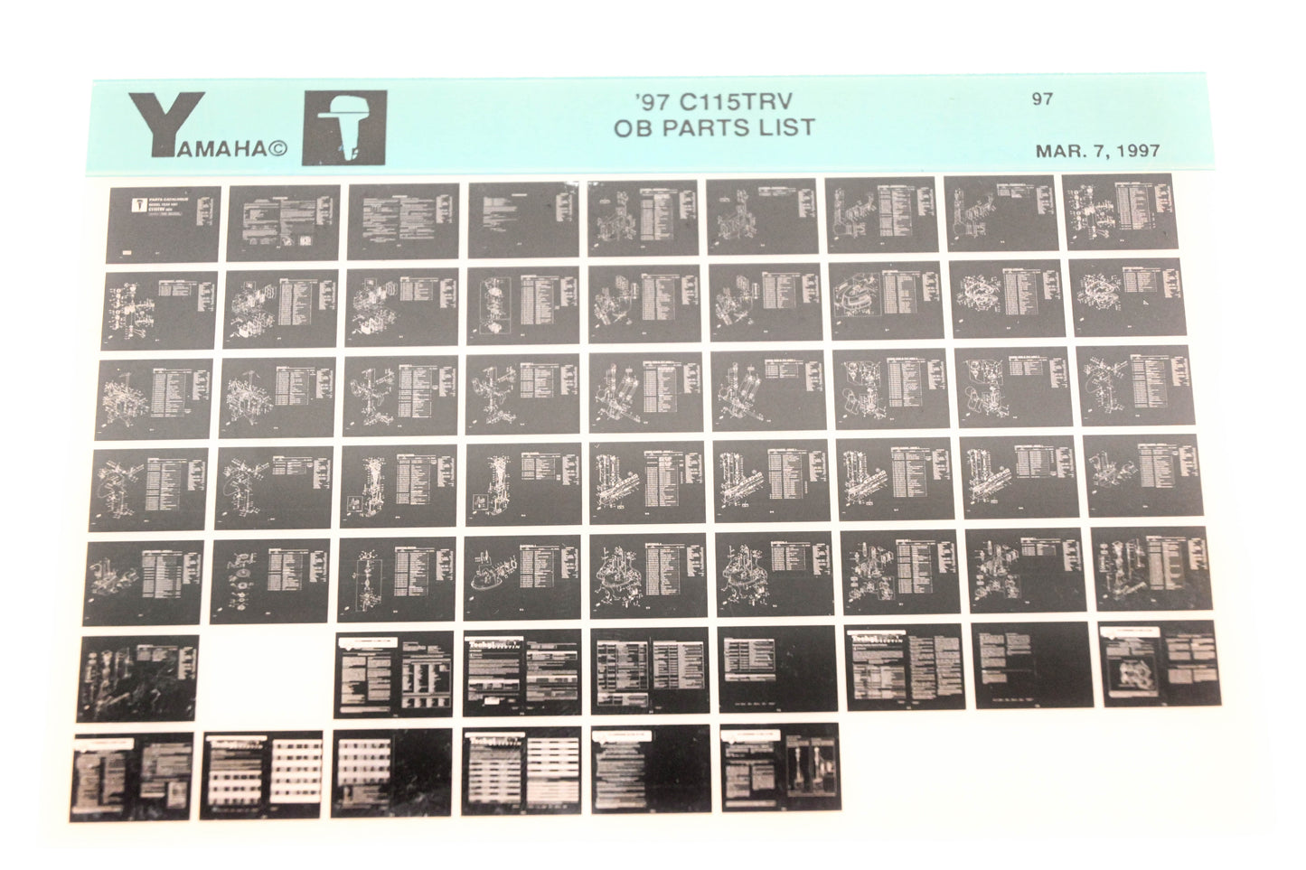 OEM Yamaha XM008-33 1997 C115TRV Outboard Parts List Microfiche