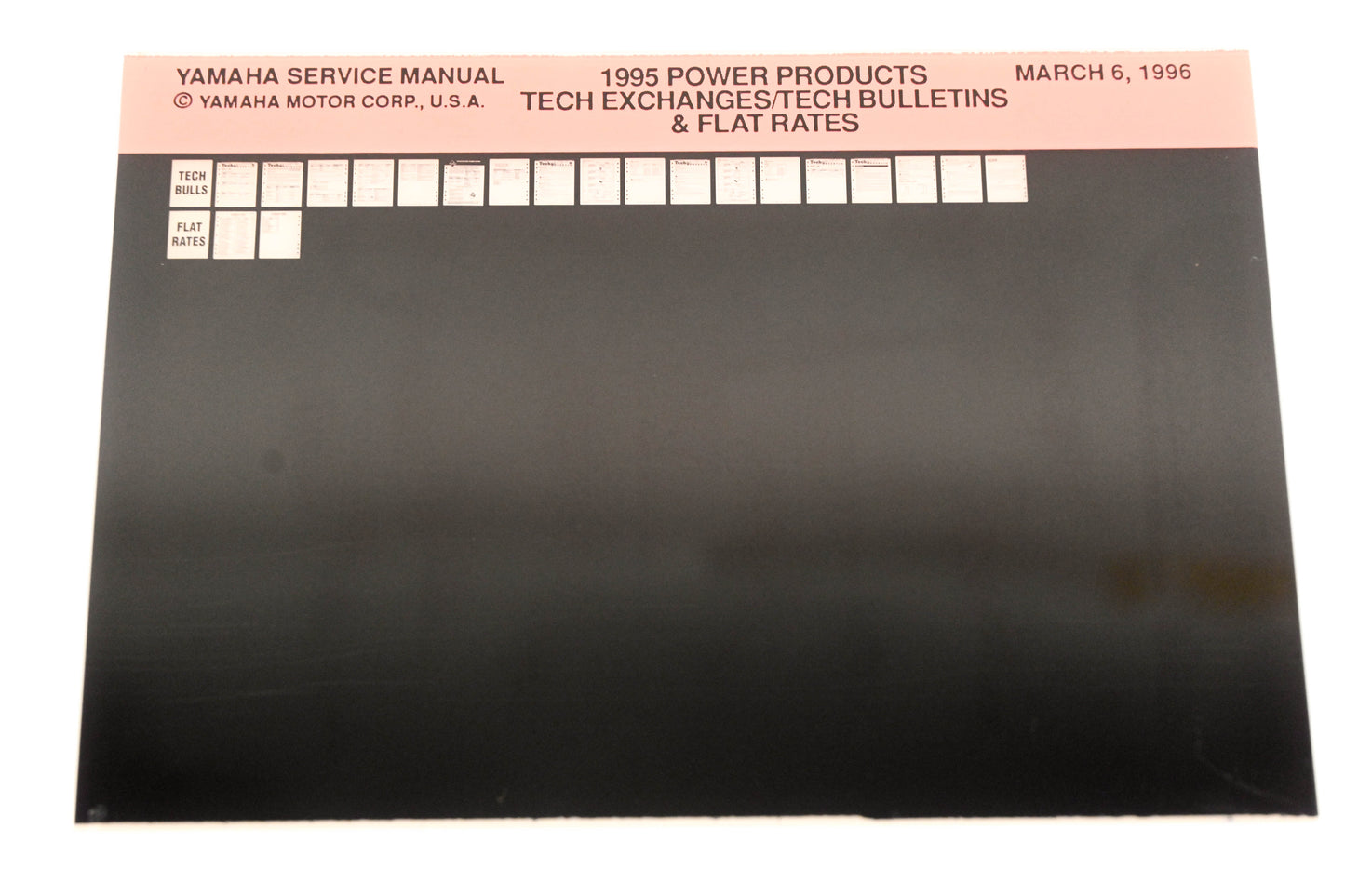 OEM Yamaha XM008-35 1995 Power Products Tech Exchanges/Bulletins & Flat Rate Microfiche