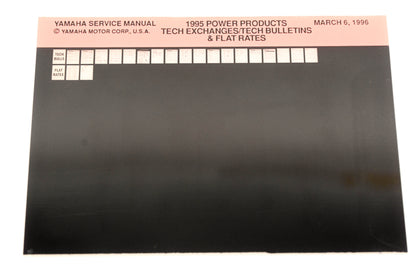 OEM Yamaha XM008-35 1995 Power Products Tech Exchanges/Bulletins & Flat Rate Microfiche
