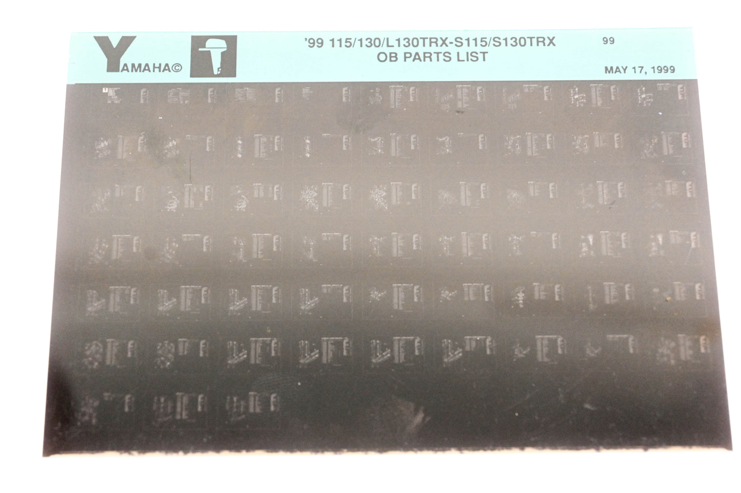 OEM Yamaha XM008-36 1999 115/130/L130TRX-S115/S130TRX Parts List Microfiche