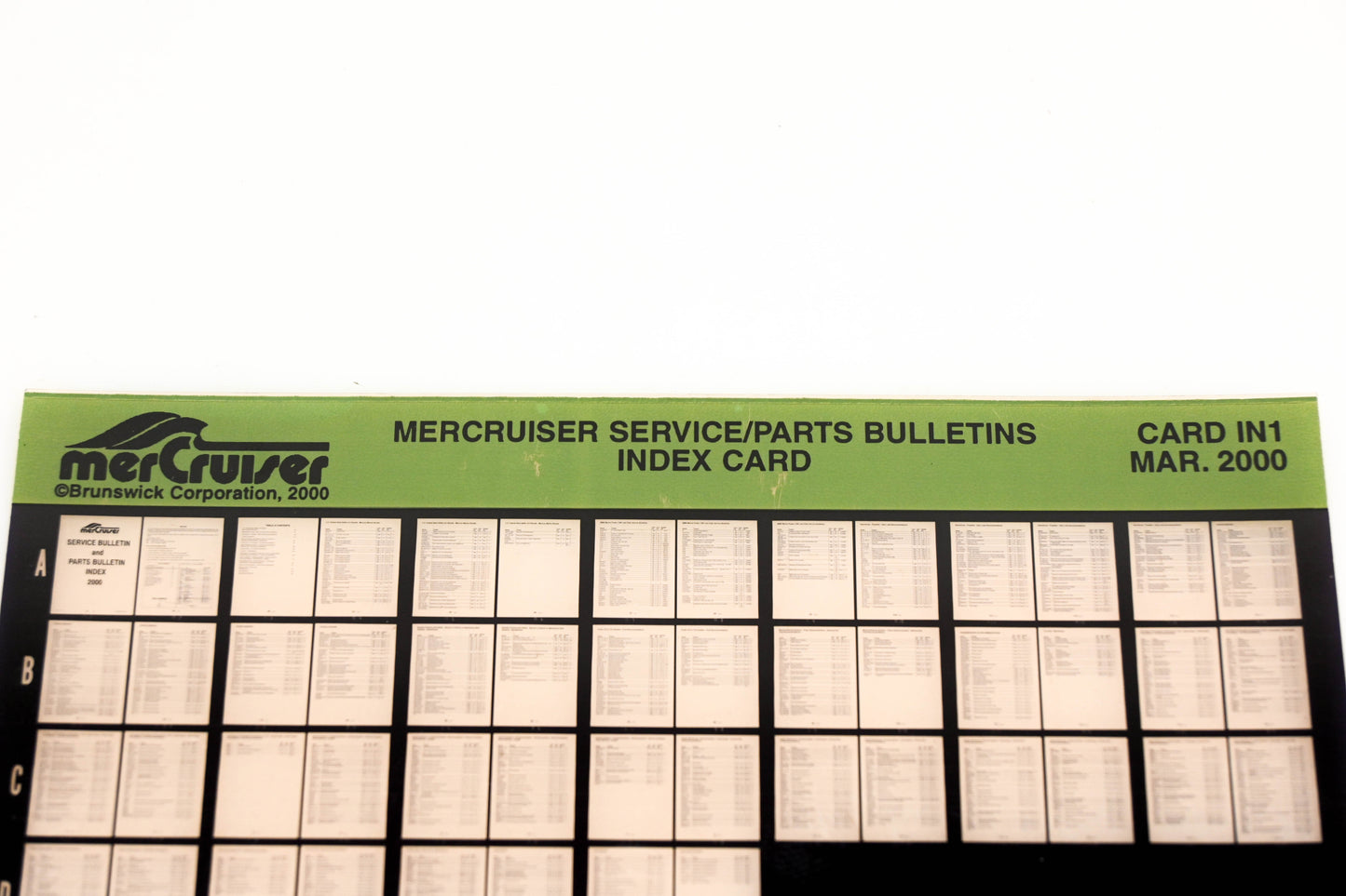 Mercruiser XM008-37 Service/Parts Bulletin Index Card IN1 Microfiche