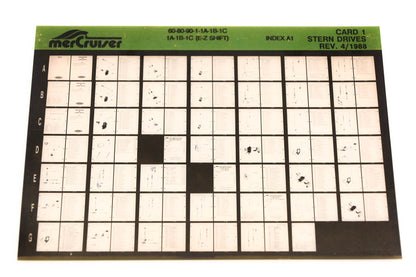 Mercruiser XM008-38 Stern Drive 60-80-90-1-1A-1B-1C, 1A-1B-1C(E-Z Shift) Card 1 Microfiche