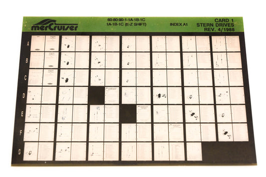Mercruiser XM008-38 Stern Drive 60-80-90-1-1A-1B-1C, 1A-1B-1C(E-Z Shift) Card 1 Microfiche