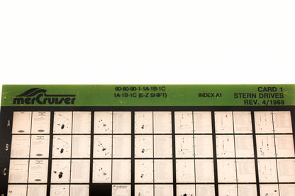 Mercruiser XM008-38 Stern Drive 60-80-90-1-1A-1B-1C, 1A-1B-1C(E-Z Shift) Card 1 Microfiche