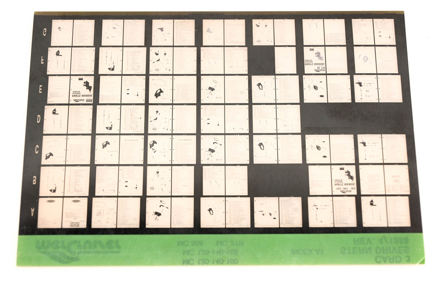 Mercruiser XM008-40 Stern Drive MC120-140-160, MC120-140-165, MC888, MC2TR Card 3 Microfiche