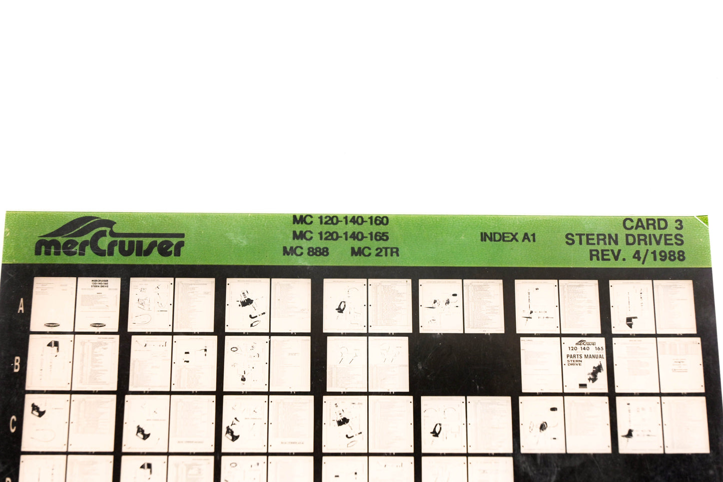 Mercruiser XM008-40 Stern Drive MC120-140-160, MC120-140-165, MC888, MC2TR Card 3 Microfiche