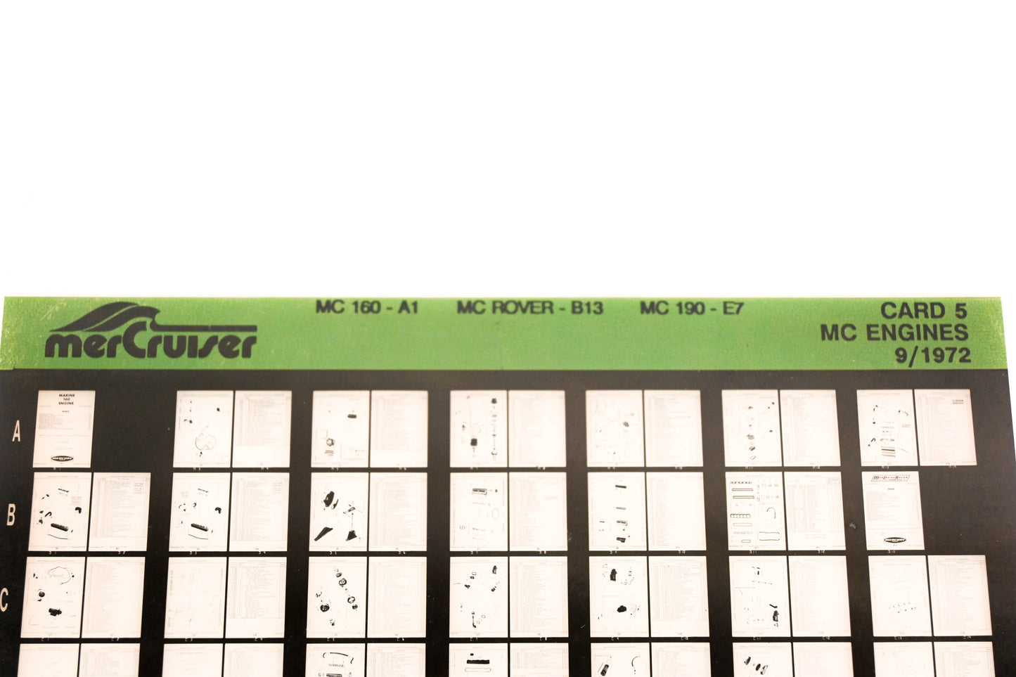 Mercruiser XM008-42 MC Engines 160-A1, Rover-B13, 190-E7 Card 5 Microfiche