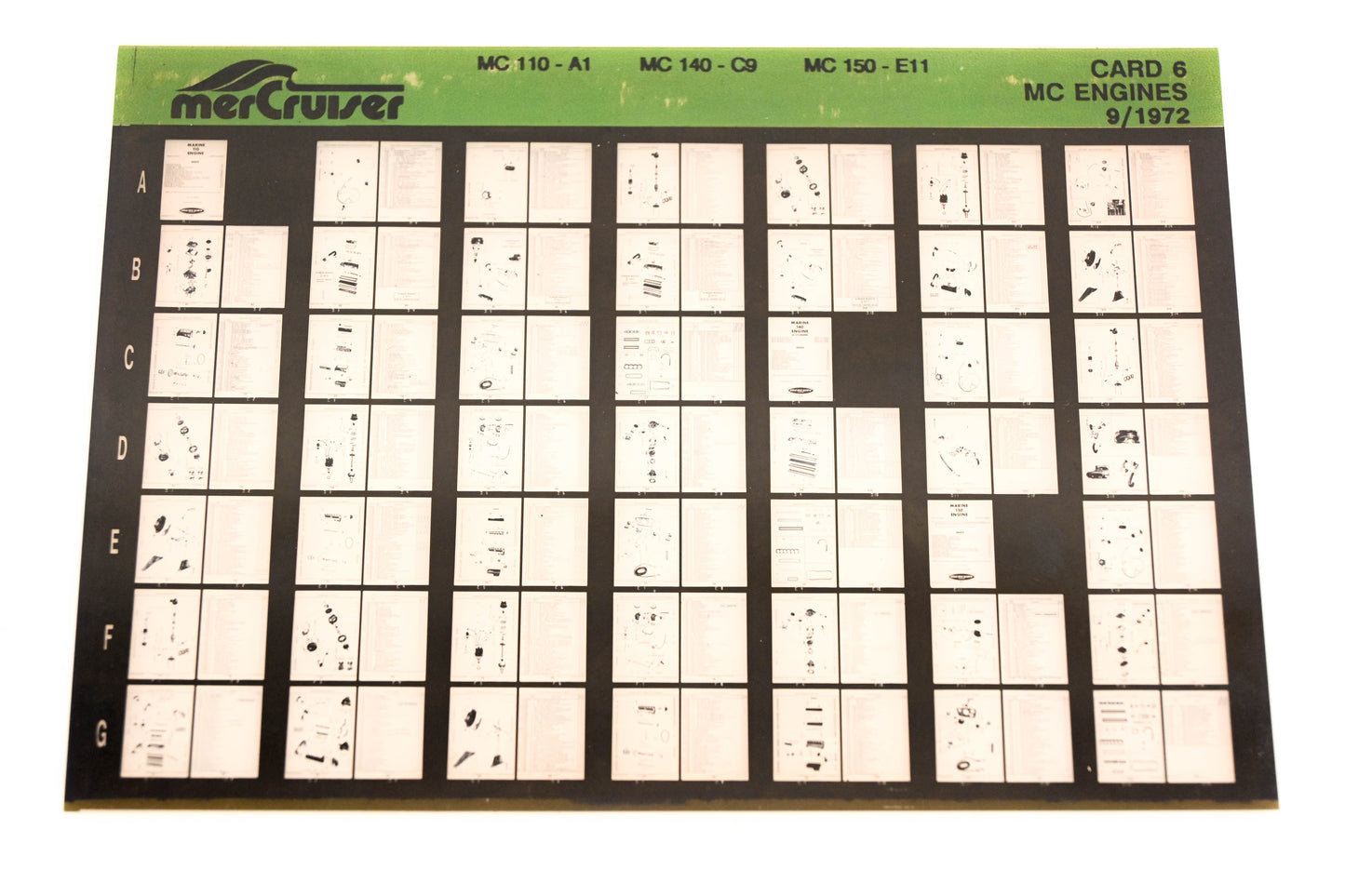 Mercruiser XM008-43 MC Engines 110-A1, 140-C9, 150-E11 Card 6 Microfiche