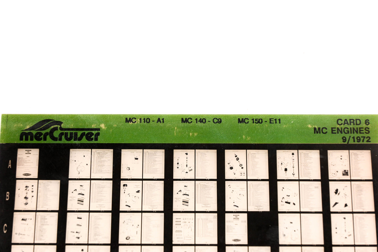Mercruiser XM008-43 MC Engines 110-A1, 140-C9, 150-E11 Card 6 Microfiche