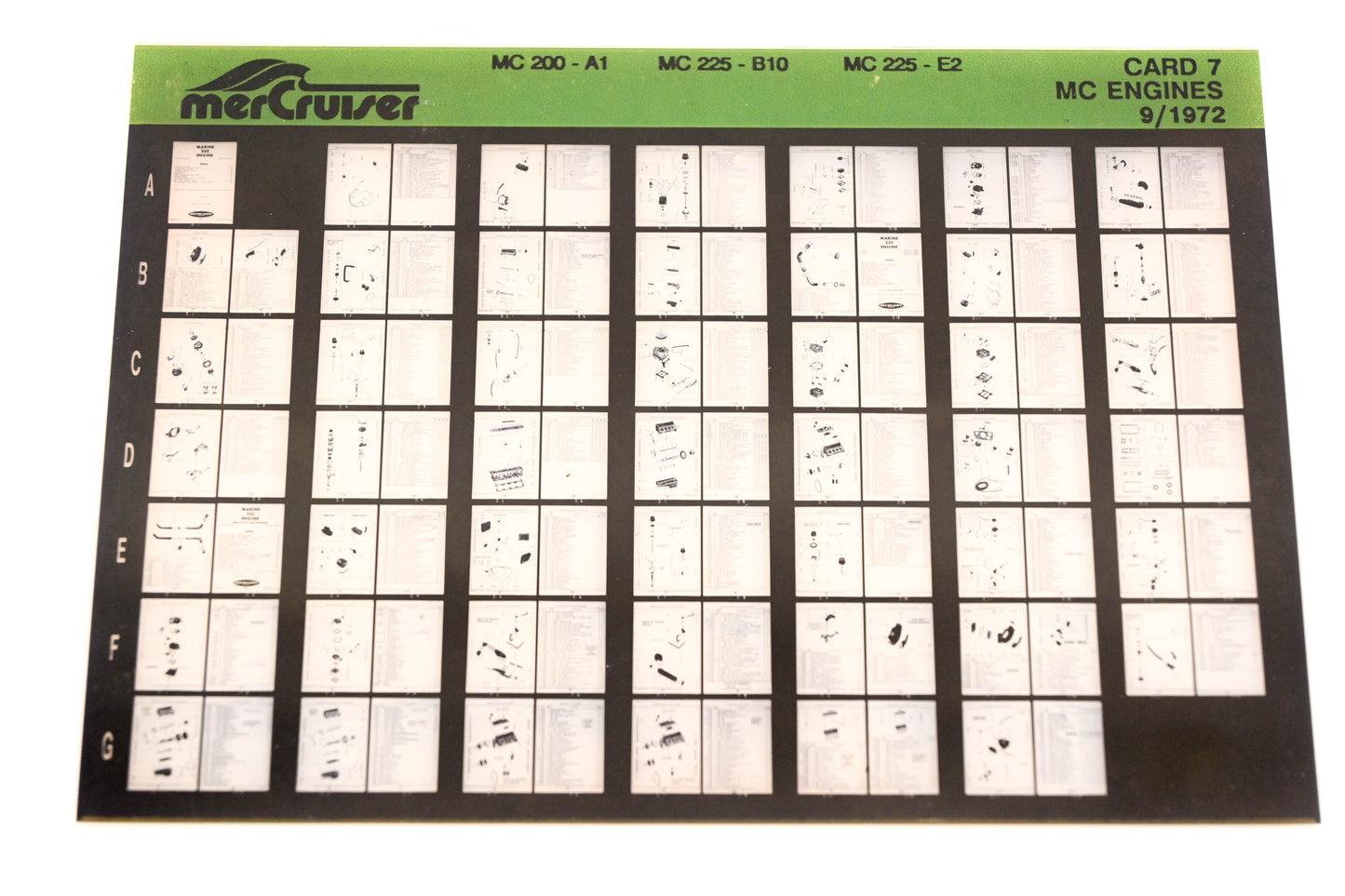 Mercruiser XM008-44 MC Engines 200-A1, 225-B10, 225-E2 Card 7 Microfiche