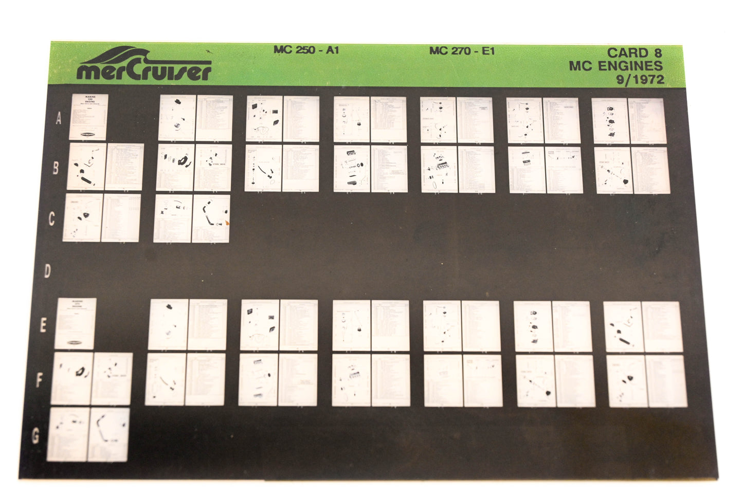 Mercruiser XM008-45 MC Engines 250-A1, 270-E1 Card 8 Microfiche