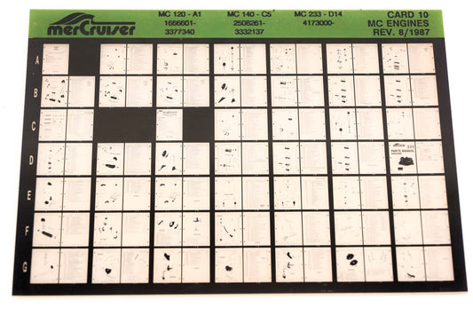Mercruiser XM008-47 MC Engines 120-A1, 140-C5, 233-D14 Card 10 Microfiche