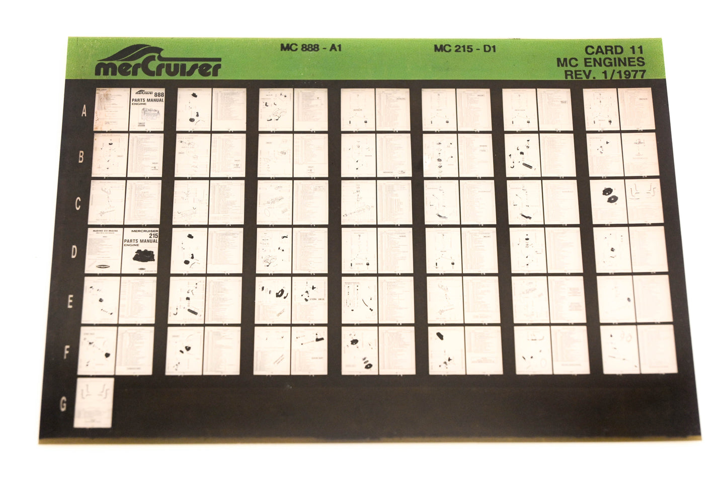 Mercruiser XM008-48 MC Engines 888-A1, 215-D1 Card 11 Microfiche