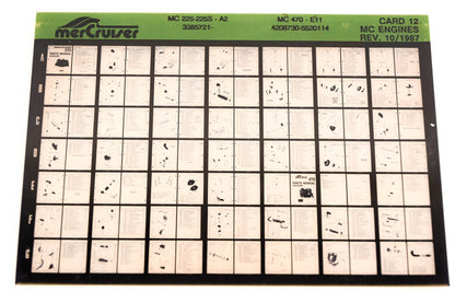Mercruiser XM008-49 MC Engines 225-225S-A2, 470-E11, 3385721-, 4208730-5520114 Card 12 Microfiche