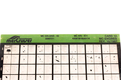 Mercruiser XM008-49 MC Engines 225-225S-A2, 470-E11, 3385721-, 4208730-5520114 Card 12 Microfiche