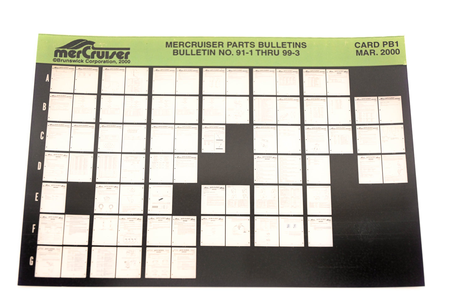 Mercruiser XM008-52 2000 Parts Bulletins No.91-1 Thru 99-3 Card PB1 Microfiche