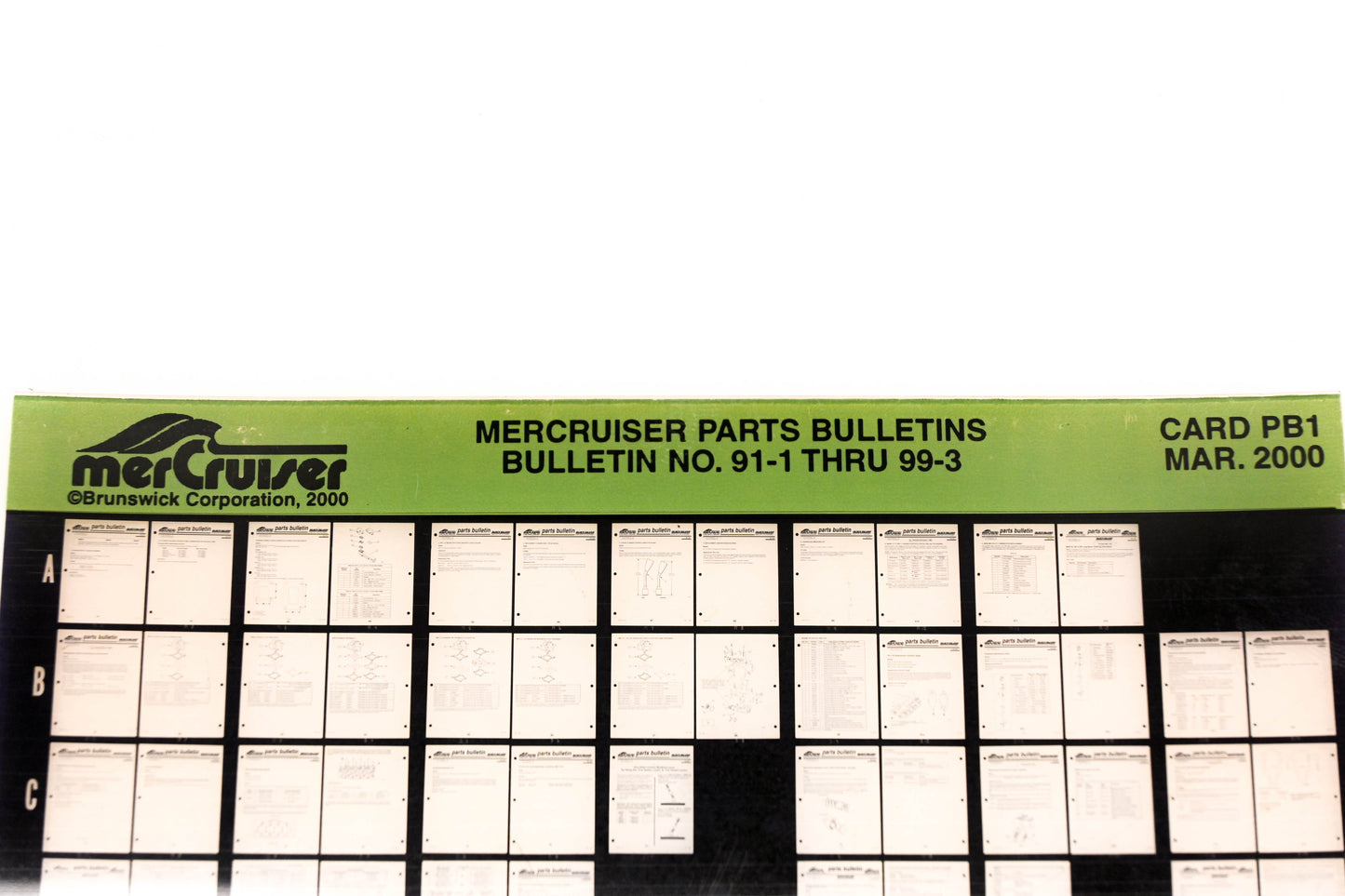 Mercruiser XM008-52 2000 Parts Bulletins No.91-1 Thru 99-3 Card PB1 Microfiche