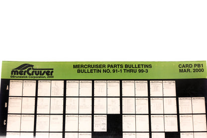 Mercruiser XM008-52 2000 Parts Bulletins No.91-1 Thru 99-3 Card PB1 Microfiche