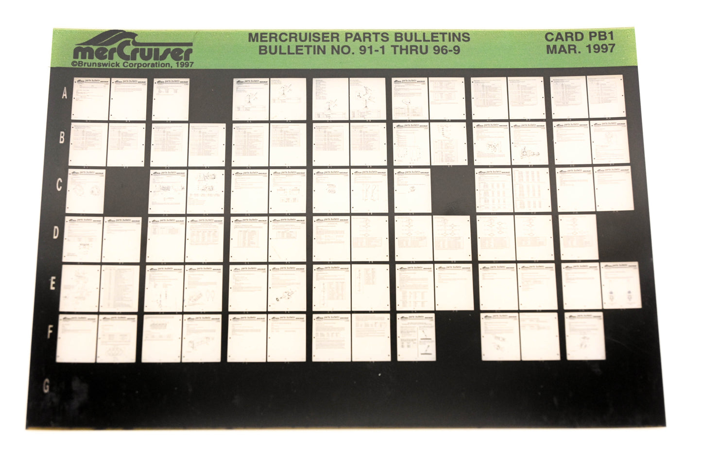 Mercruiser XM008-53 1997 Parts Bulletins No.91-1 Thru 96-9 Card PB1 Microfiche
