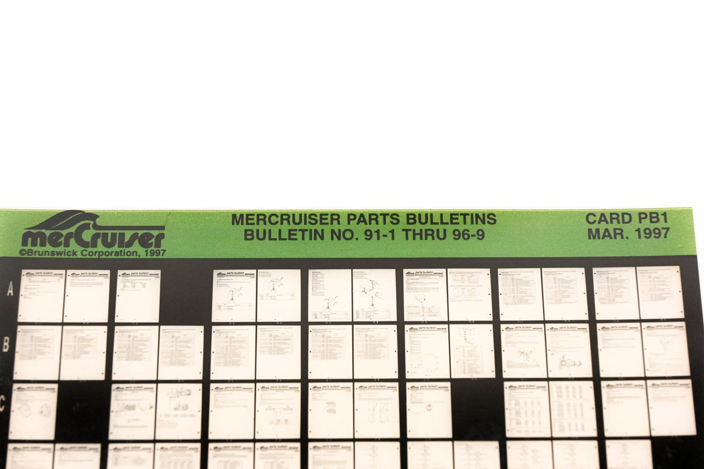 Mercruiser XM008-53 1997 Parts Bulletins No.91-1 Thru 96-9 Card PB1 Microfiche