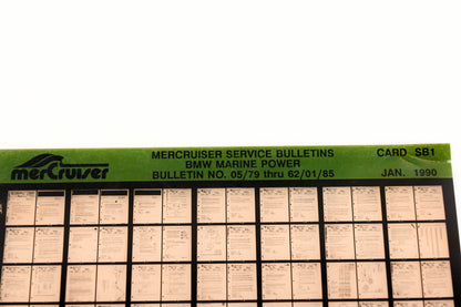 Mercruiser XM008-55 BMW Marine Power Bulletins No.05/79 Thru 62/01/85 Card SB1 Microfiche