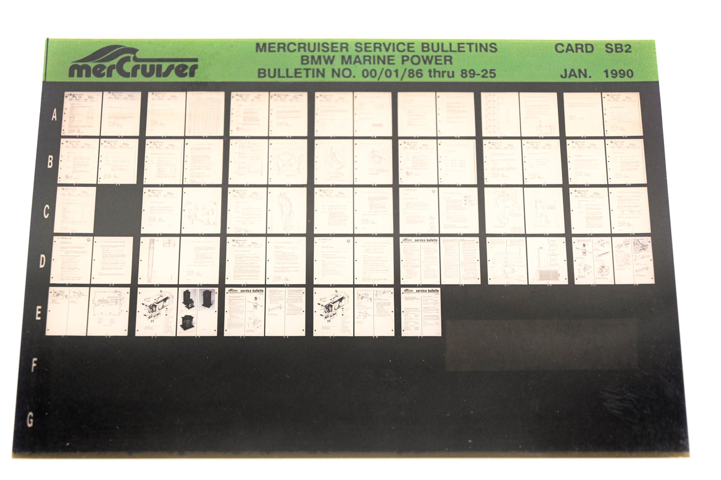 Mercruiser XM008-56 BMW Marine Power Bulletins No.00/01/86 Thru 89-25 Card SB2 Microfiche
