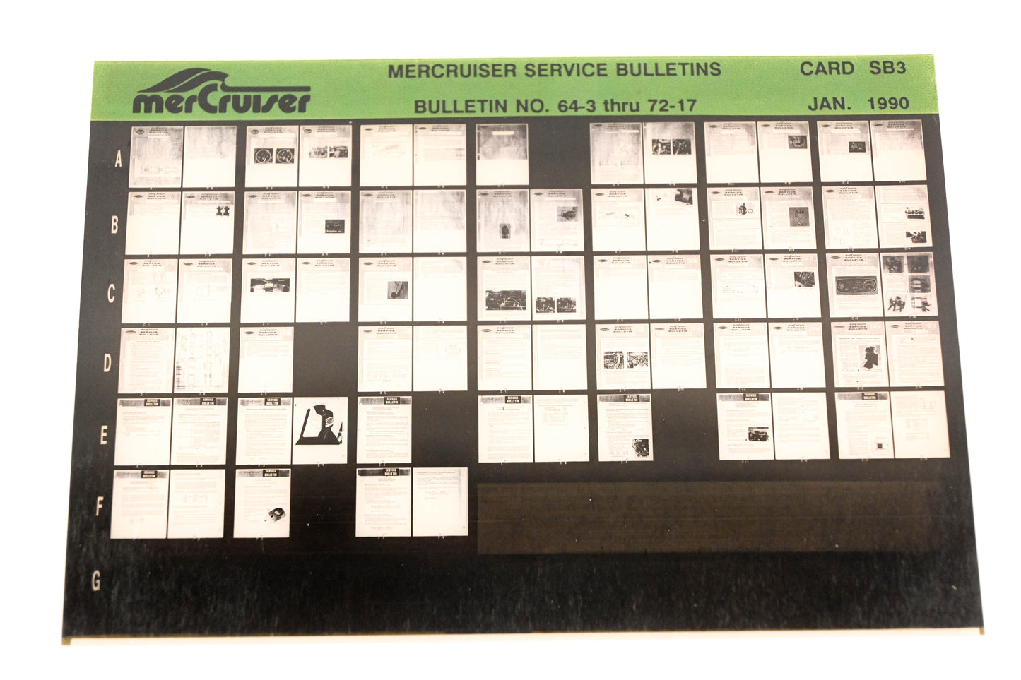 Mercruiser XM008-57 Service Bulletins No.64-3 Thru 72-17 Card SB3 Microfiche