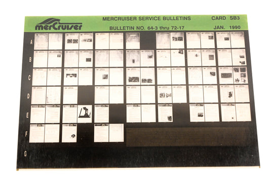 Mercruiser XM008-57 Service Bulletins No.64-3 Thru 72-17 Card SB3 Microfiche