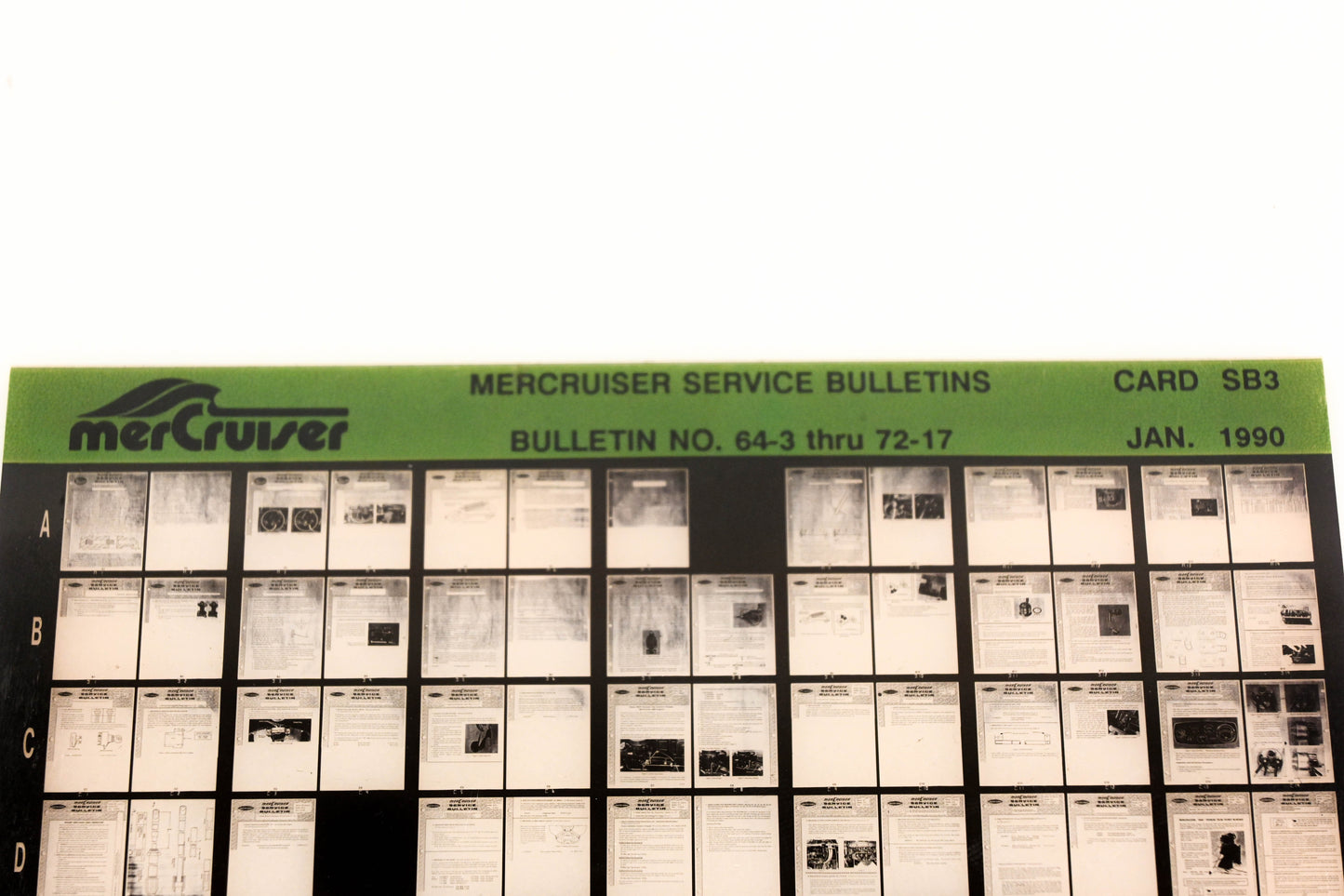 Mercruiser XM008-57 Service Bulletins No.64-3 Thru 72-17 Card SB3 Microfiche