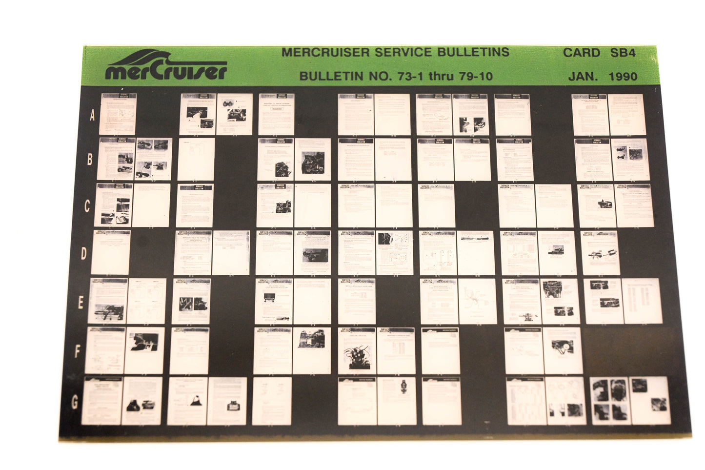 Mercruiser XM008-58 Service Bulletins No.73-1 Thru 79-10 Card SB4 Microfiche