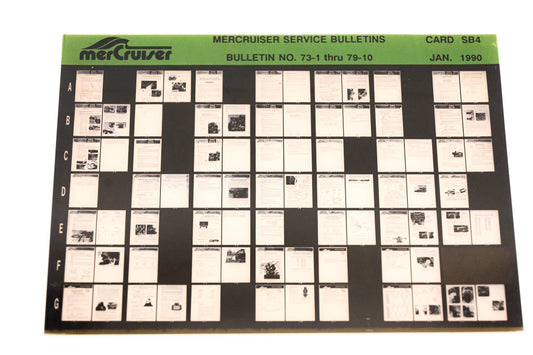 Mercruiser XM008-58 Service Bulletins No.73-1 Thru 79-10 Card SB4 Microfiche