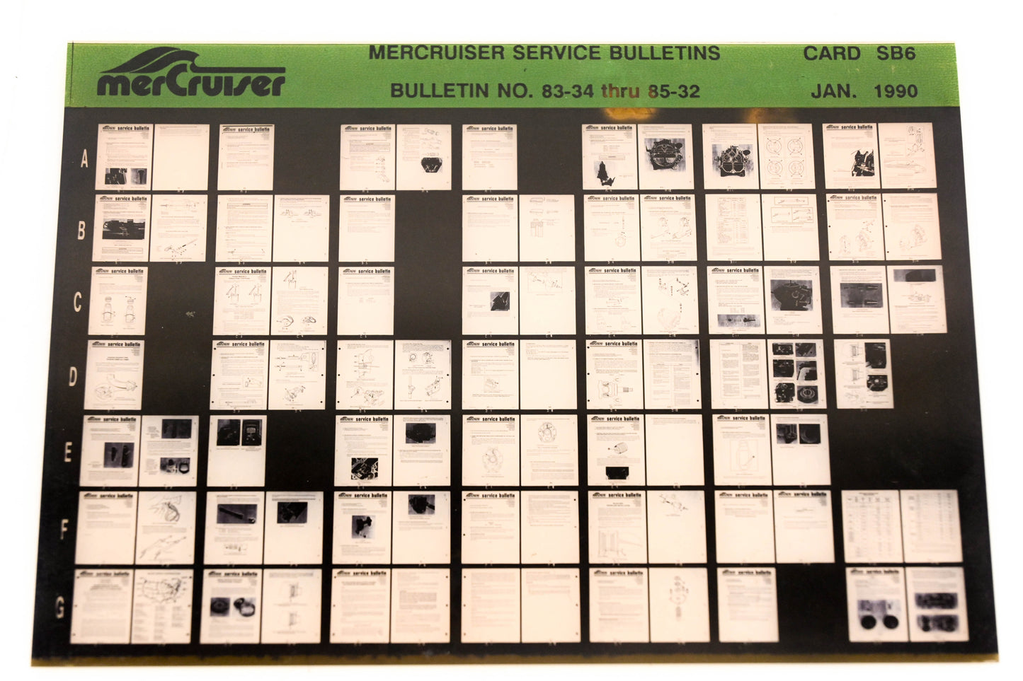 Mercruiser XM008-60 Service Bulletins No.83-34 Thru 85-32 Card SB6 Microfiche