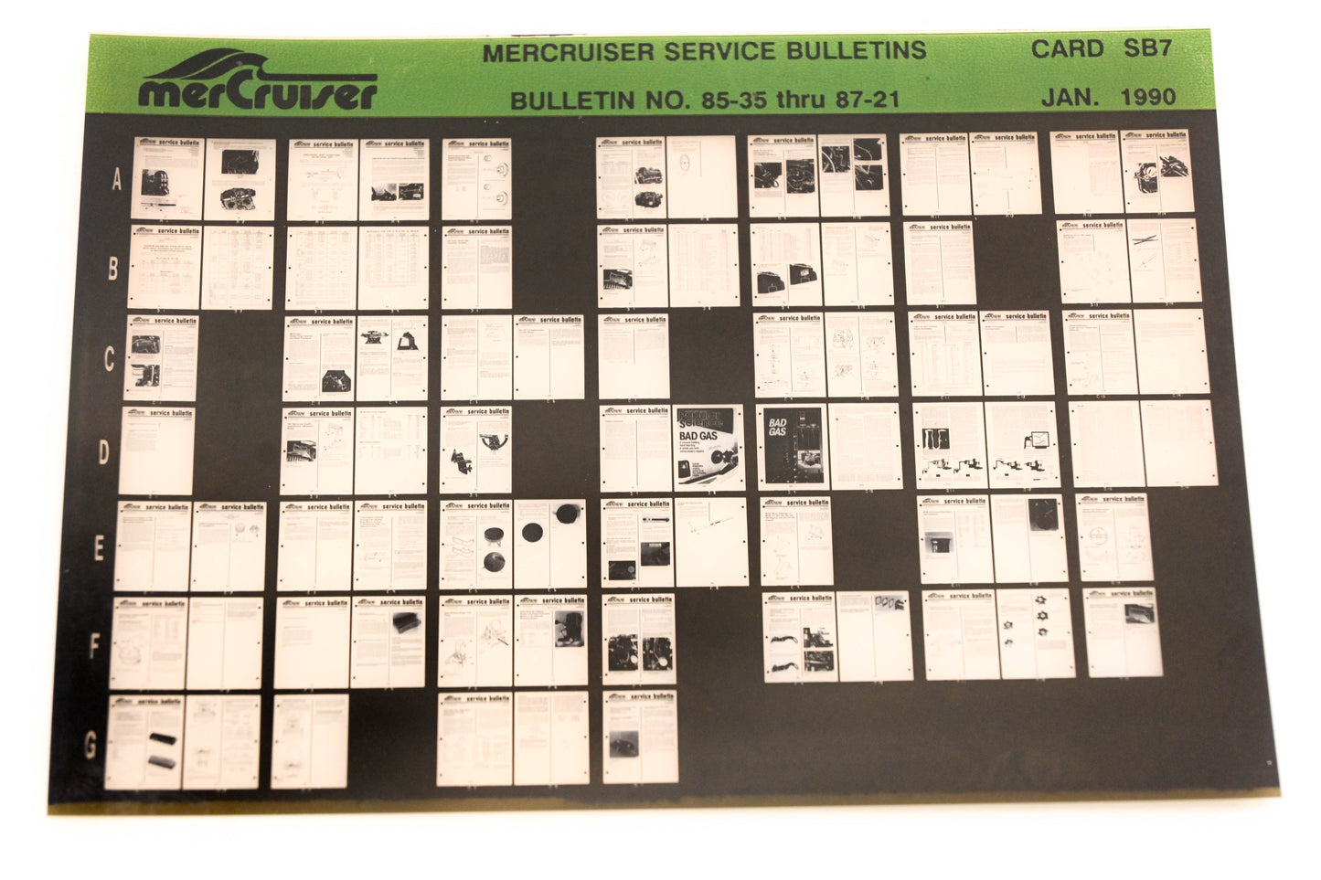 Mercruiser XM008-61 Service Bulletins No.85-35 Thru 87-21 Card SB7 Microfiche