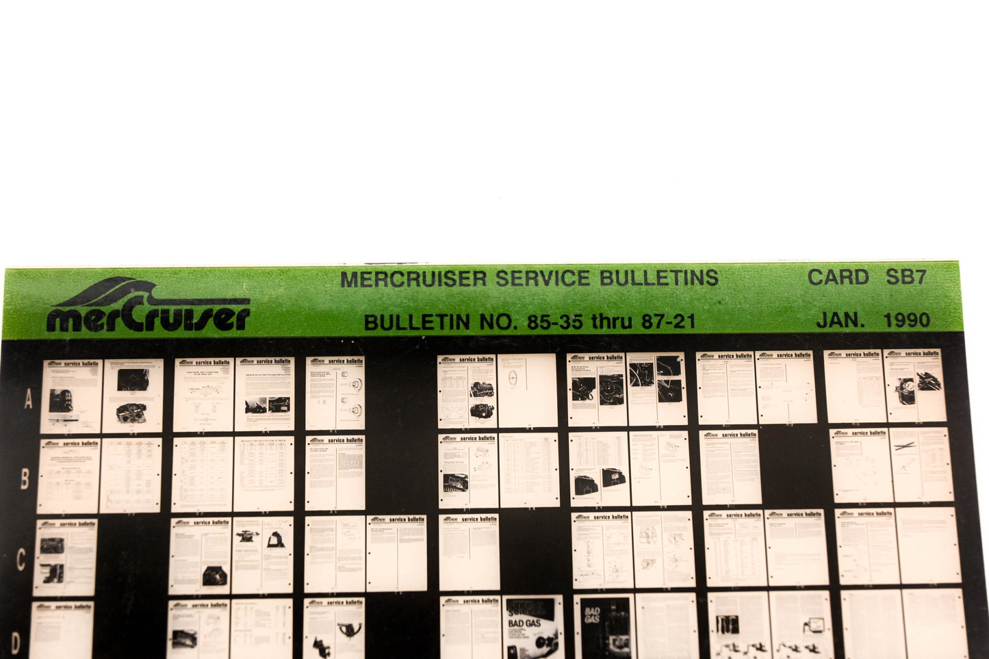 Mercruiser XM008-61 Service Bulletins No.85-35 Thru 87-21 Card SB7 Microfiche