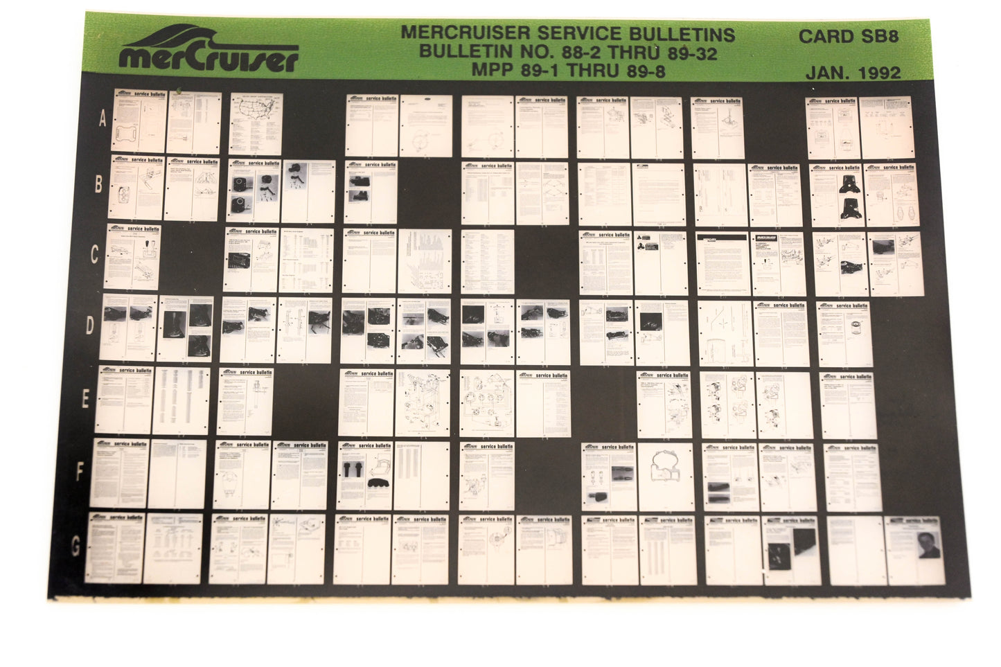 Mercruiser XM008-62 Bulletins No.88-2 Thru 89-32 MPP 89-1 Thru 89-8 Card SB8 Microfiche